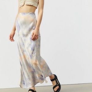 Urban outfitters Lana tie-dye bias slip skirts